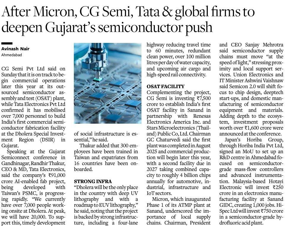 After Micron, CG Semi, Tata & global firms to deepen Gujarat’s semiconductor push